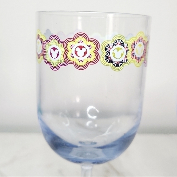 2 Disney Parks Multicolor Mickey Border Shatter Proof Stem Wine Glasses - Picture 4 of 5